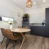 Kitchenette in dining area of modular building